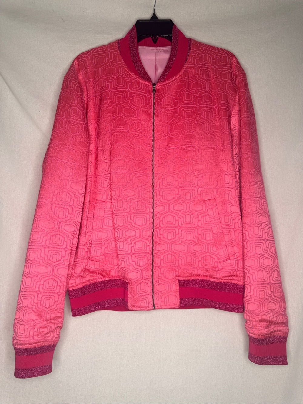 Vintage Mr Turk Pink Ombre Bomber Jacket - Men’s Lightweight Zip Front